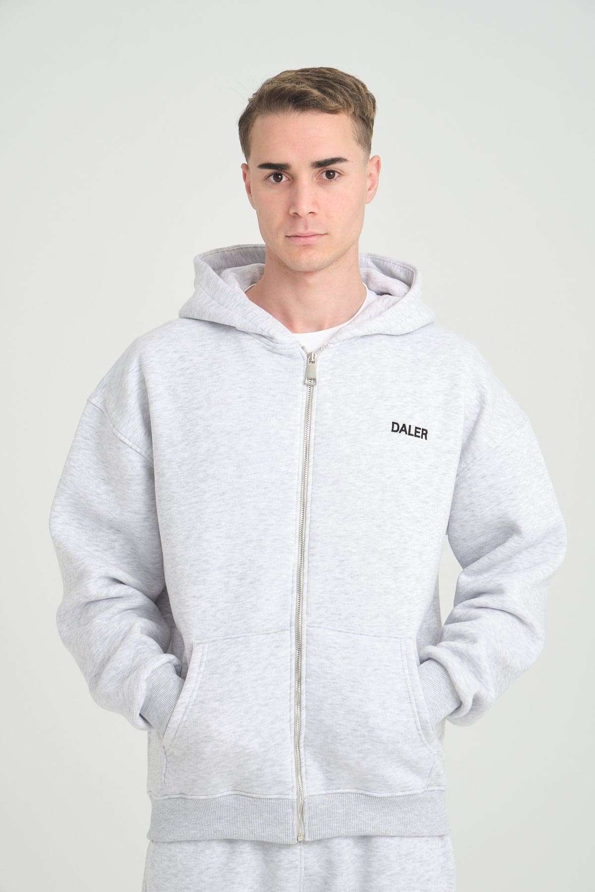 BASIC ZIPPER - GREY MELANGE