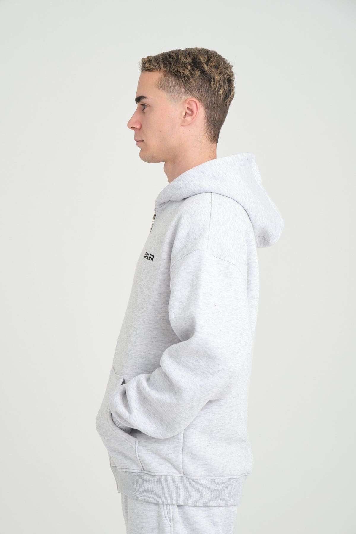 BASIC ZIPPER - GREY MELANGE